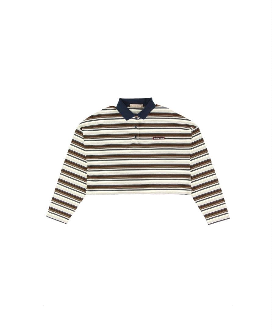 【ALEXIASTAM】美品 ストライプポロシャツ サイズFアレシアスタン