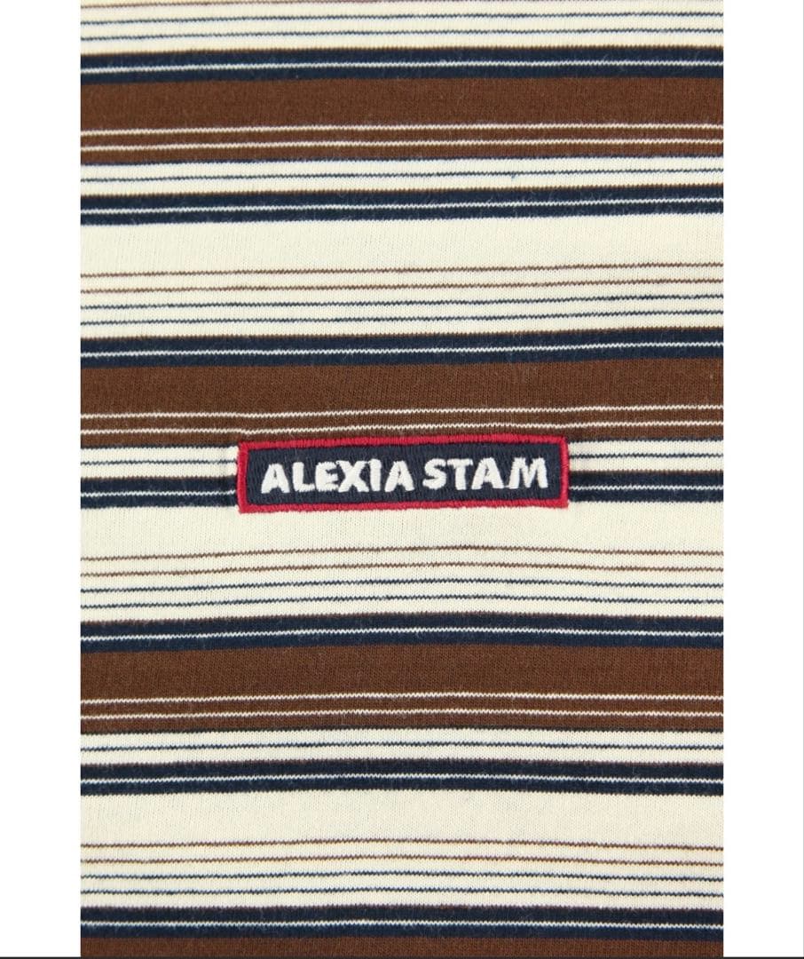 【ALEXIASTAM】美品 ストライプポロシャツ サイズFアレシアスタン
