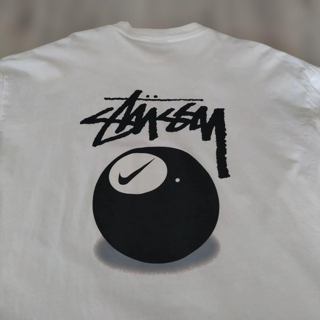 Stussy ナイキ8ボールロゴ Tシャツ 2XL ホワイト　ステューシー