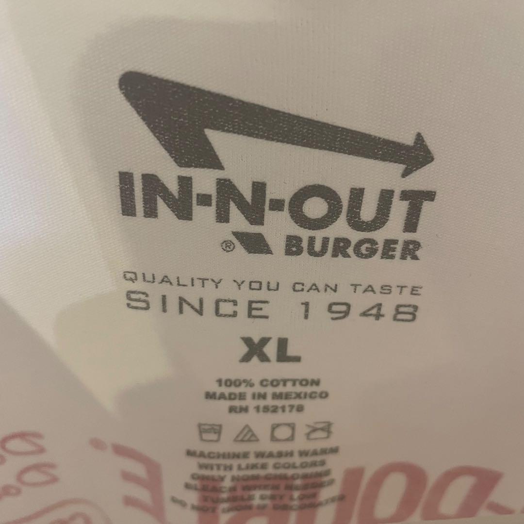 ステッカー付 IN-N-OUT BURGER MENU TEE 半袖 XL 白