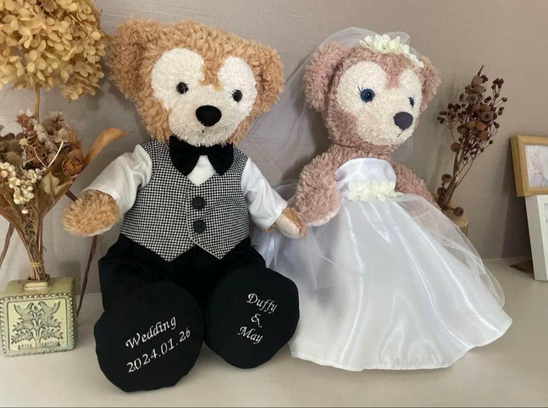 名入れ刺繍靴付　ダッフィー シェリーメイ ウエディング コスチューム 結婚式衣装