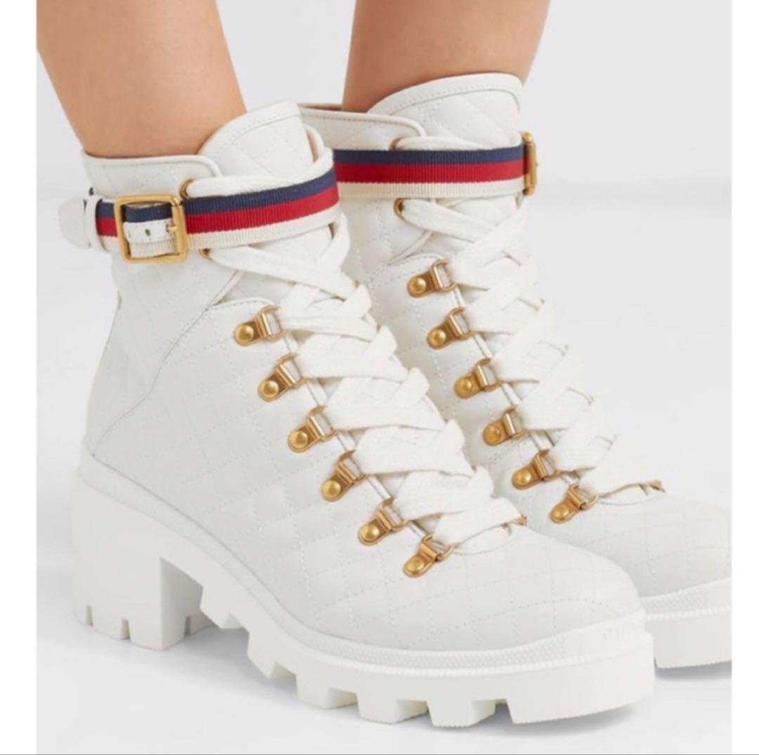 Gucci ホワイト キルティングブーティ