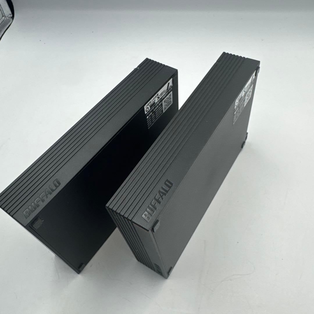 ④BUFFALO 外付けHDD ブラック2台　電源コードなし
