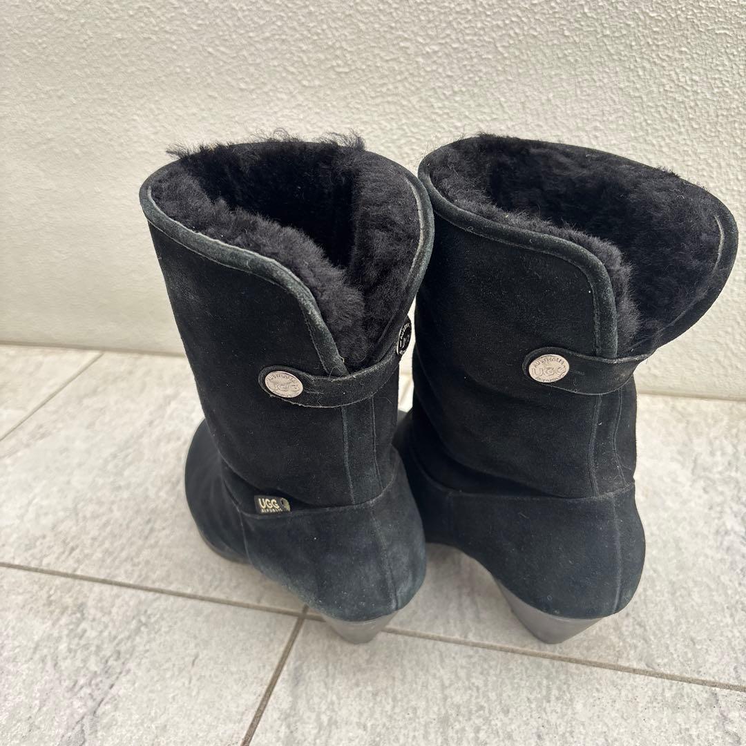 UGGスウェード調ヒールブーツ