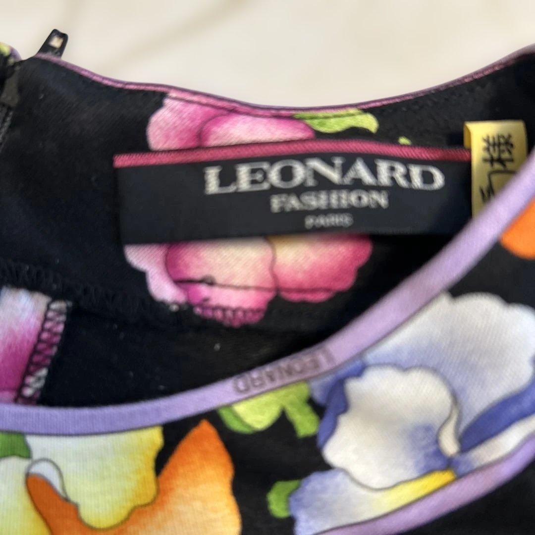 【美品】☆LEONARD レオナール フラワー柄 半袖 カットソー ☆
