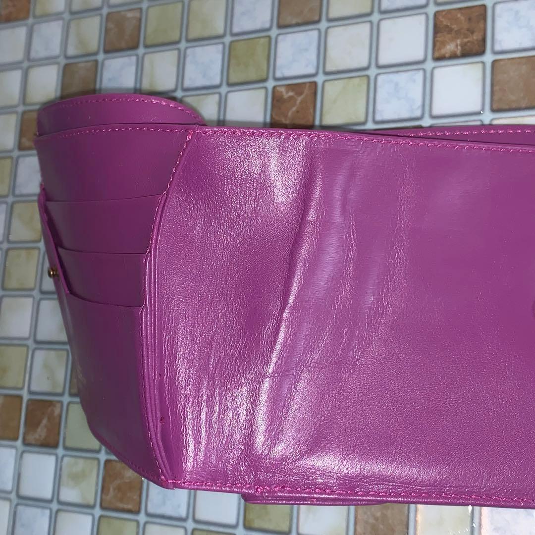 銀座和光 二つ折り財布 ANTONINI 紫 イタリア製