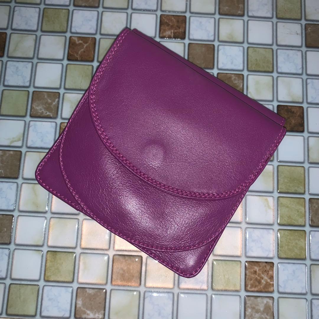 銀座和光 二つ折り財布 ANTONINI 紫 イタリア製