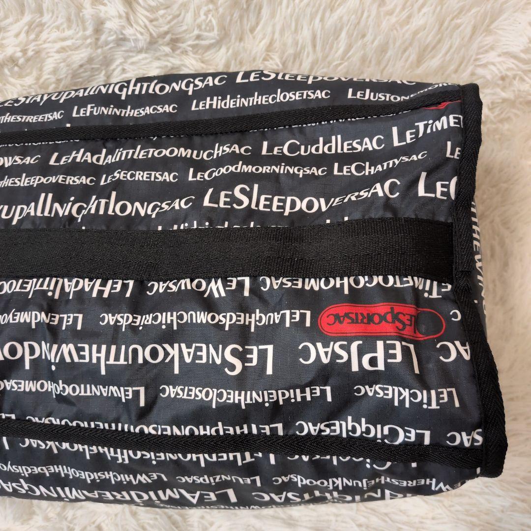 【極美品】レスポートサック　ボストン　大きいサイズ　英字　黒　2way
