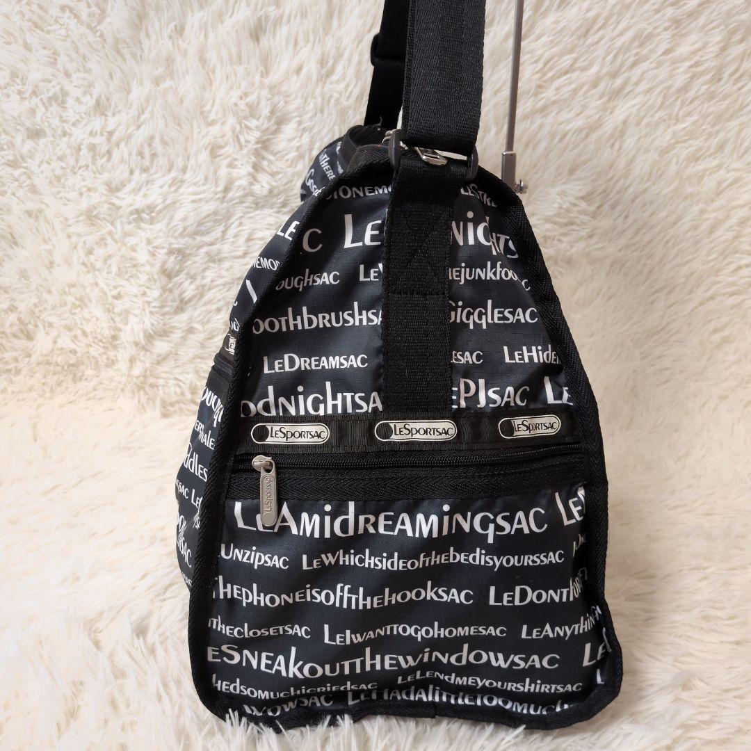 【極美品】レスポートサック　ボストン　大きいサイズ　英字　黒　2way