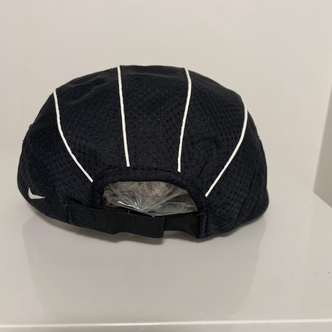 90s AGASSI Nike 黒 メッシュキャップ ストライプ　　ヴィンテージ