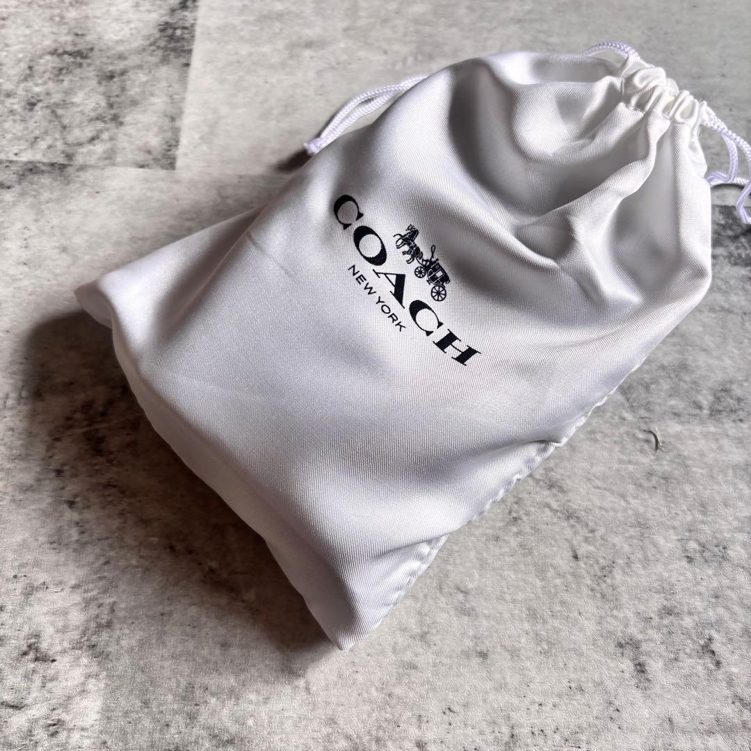 【COACH】コーチ C6390 2つ折り財布 黒 ブラック 箱あり 巾着付き