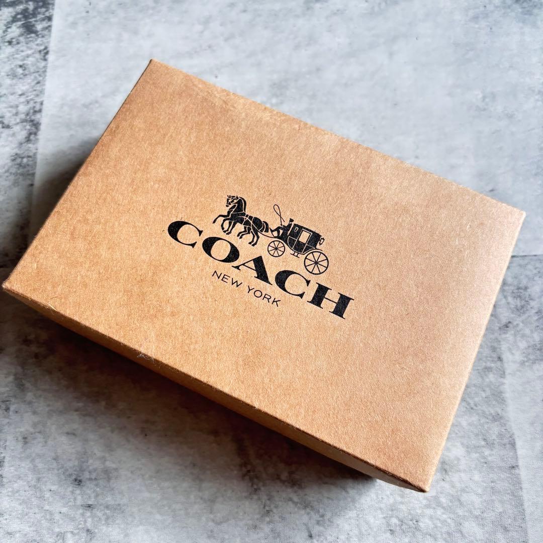 【COACH】コーチ C6390 2つ折り財布 黒 ブラック 箱あり 巾着付き
