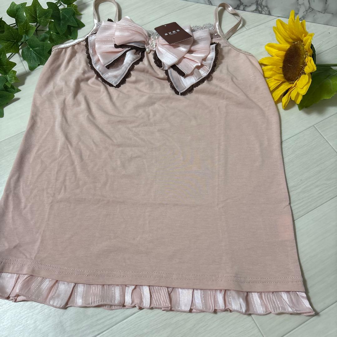 ❣️axes femme ❣️新品未使用タグ付き希少ビックリボンキャミソールピンクＭ