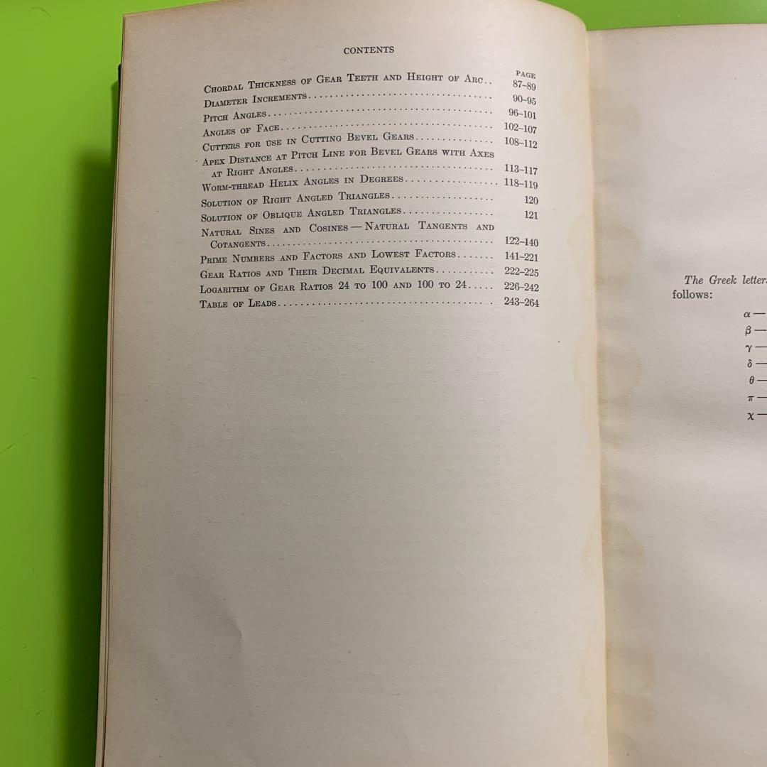 Formulas in Gearing 第11版 1933年