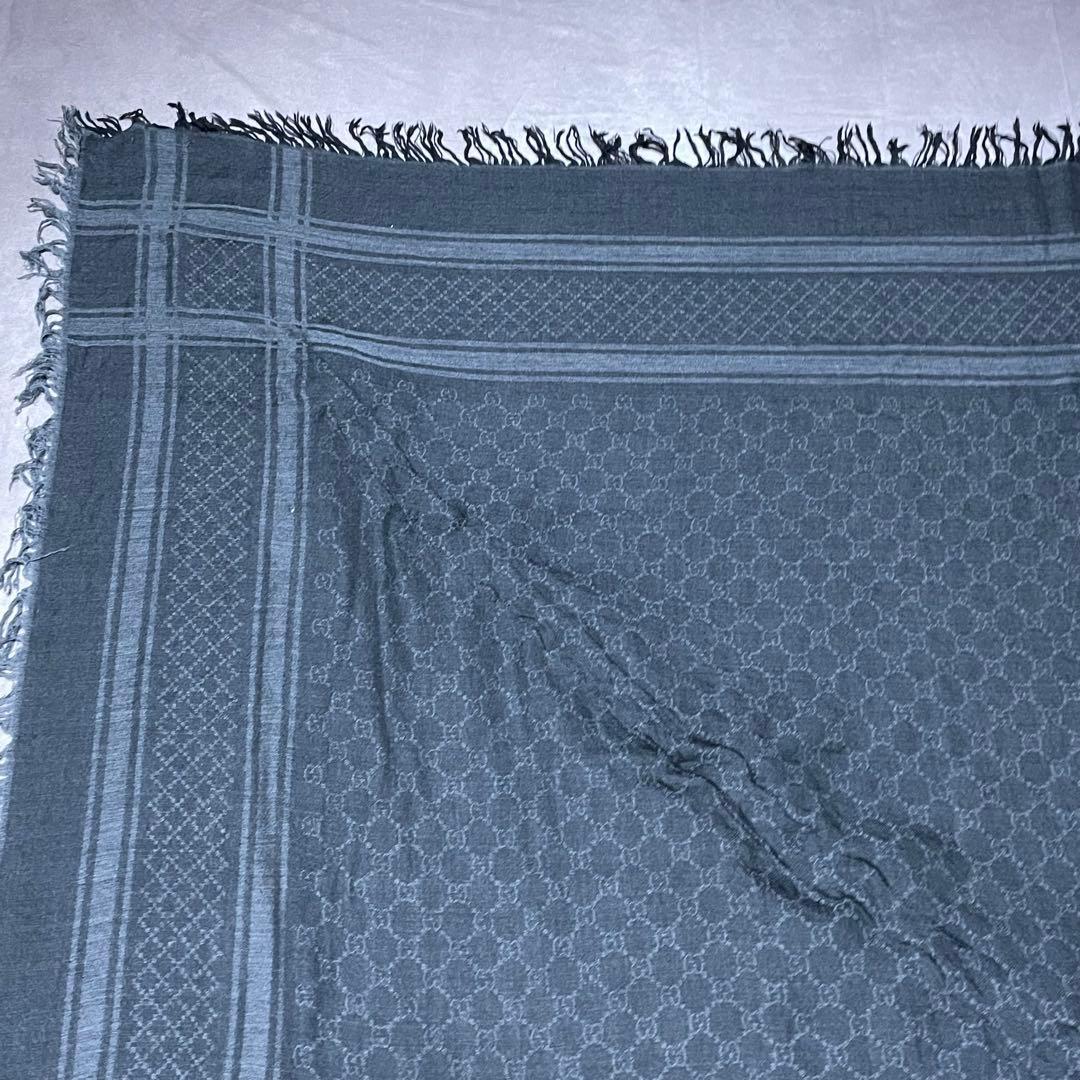 希少　グッチ　GUCCI　gg柄　スカーフ　ストール　シルク　フォックスファー
