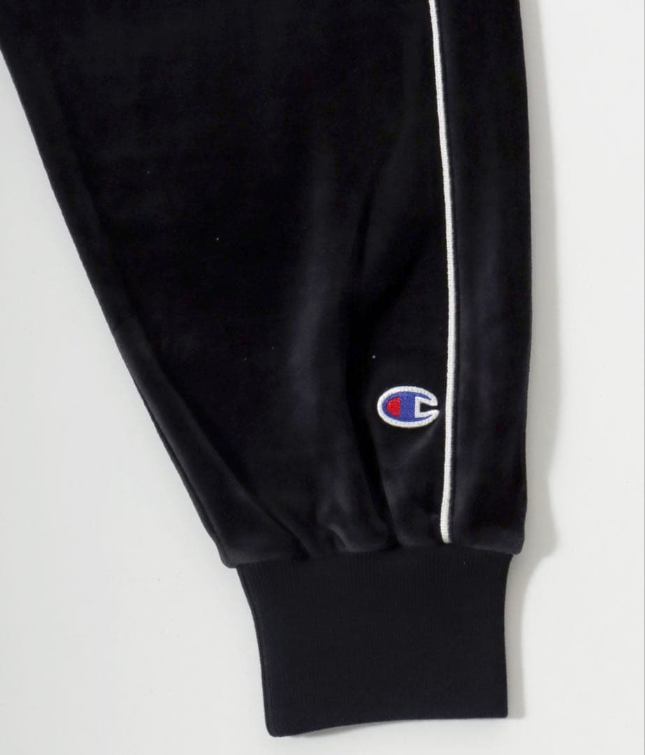 新品 Champion ベロア セットアップ M 黒 ジャケット パンツ