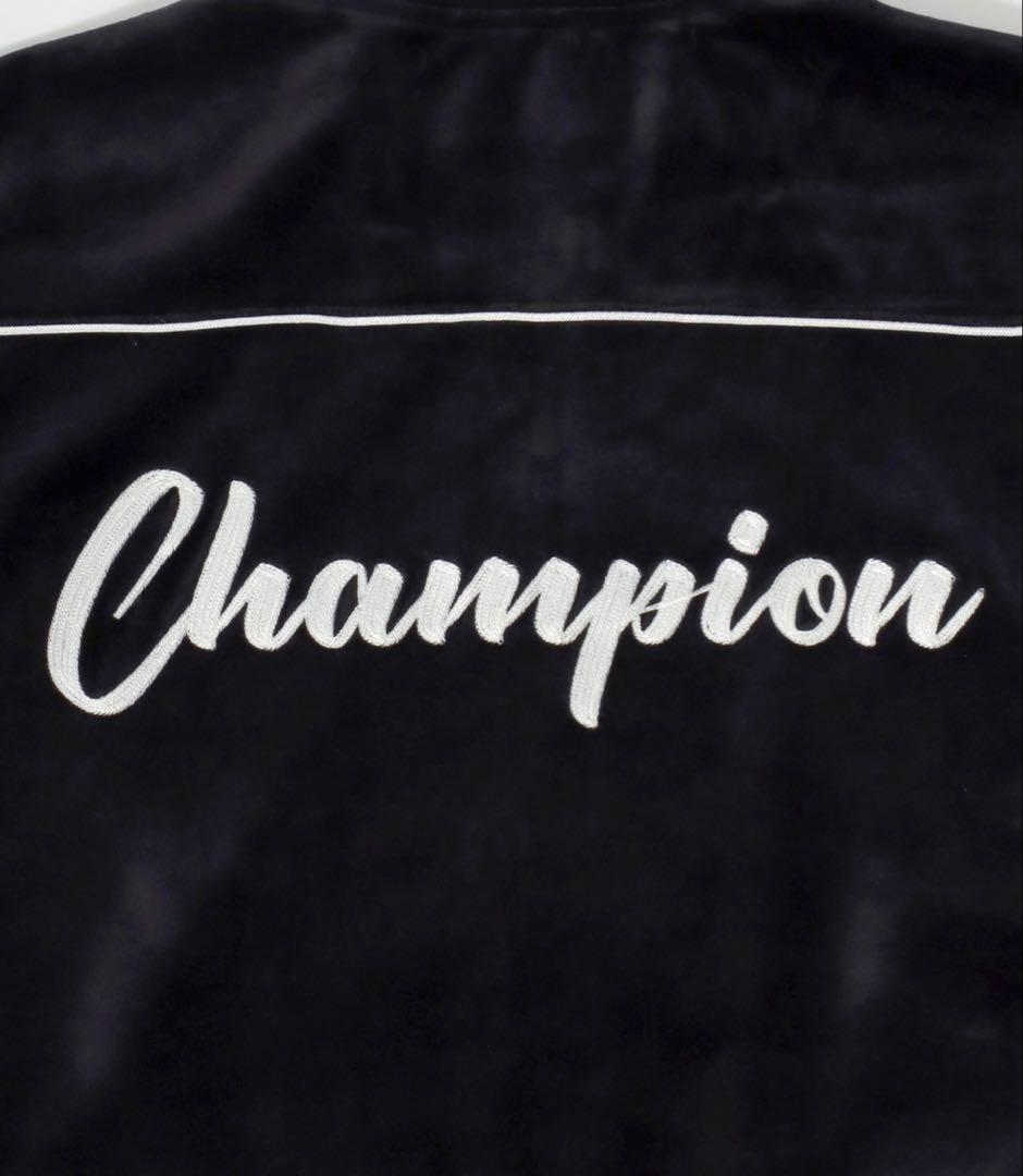 新品 Champion ベロア セットアップ M 黒 ジャケット パンツ