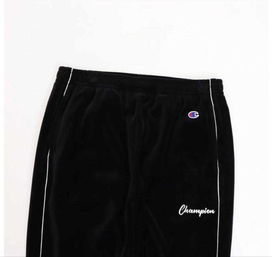 新品 Champion ベロア セットアップ M 黒 ジャケット パンツ