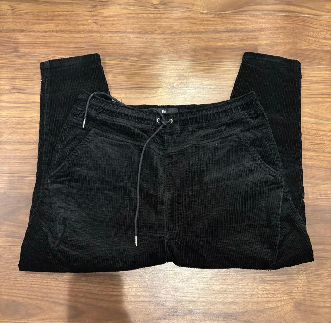 CAMBIO コーデュロイ ストレッチ テーパードパンツ L 黒