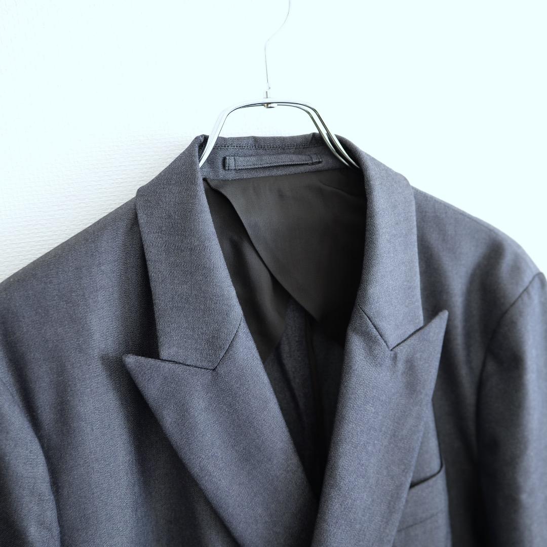 美品 CABaN ウールギャバジンツイル ダブルブレストジャケット ネイビー S