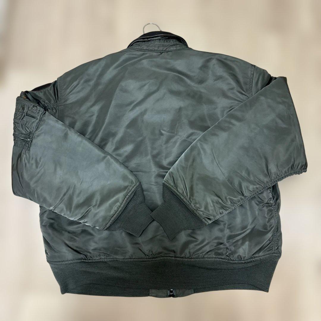 Alpha 古着 フライトジャケット 襟レザー 短丈 希少 USA製