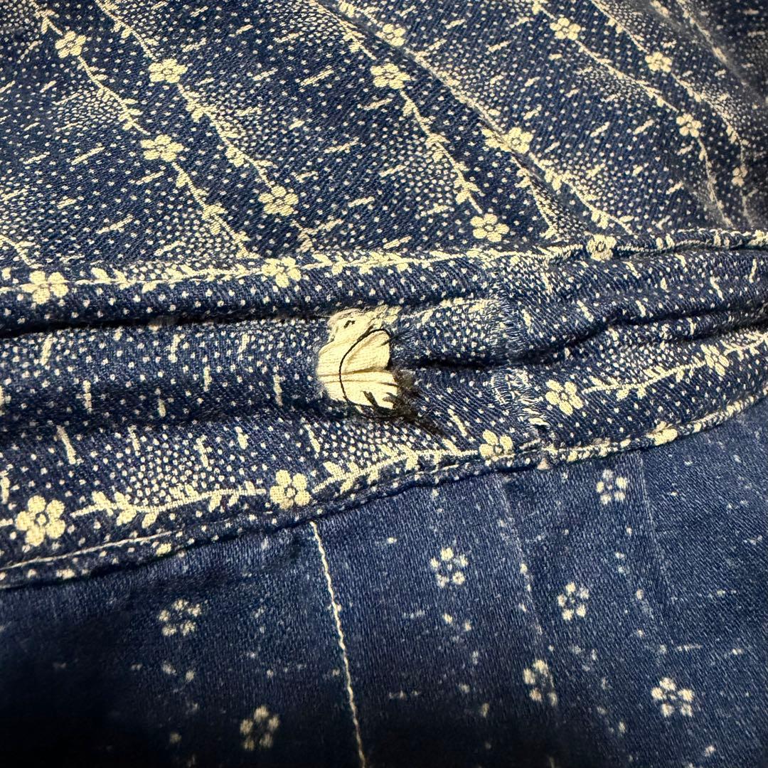 スカート ~1930's indigo printed skirt \"flower\"