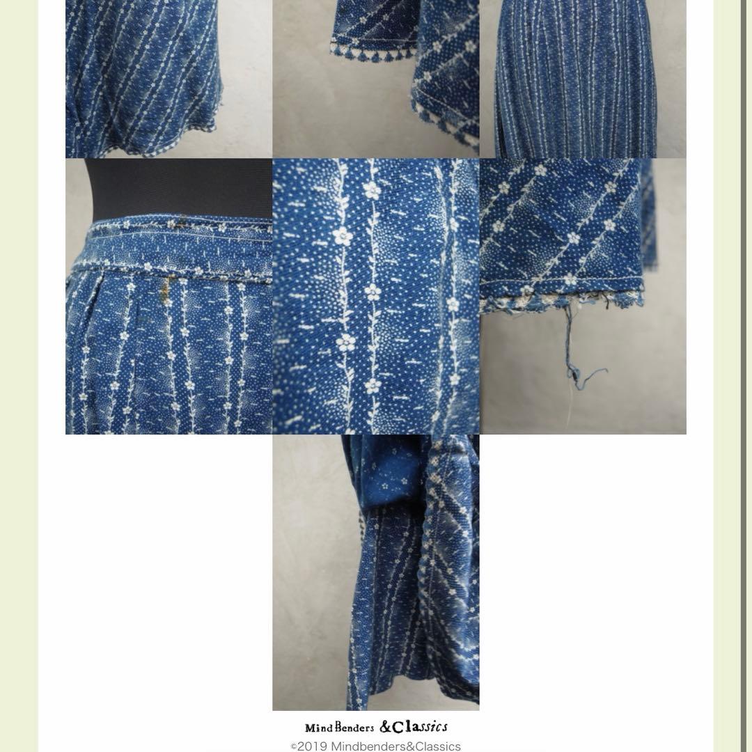 スカート ~1930's indigo printed skirt \"flower\"