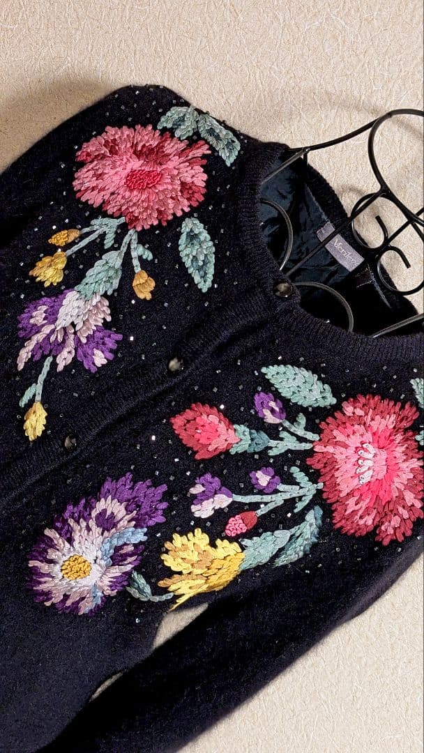 昭和レトロ　ヴィンテージ　古着 豪華　高級シルク刺繍