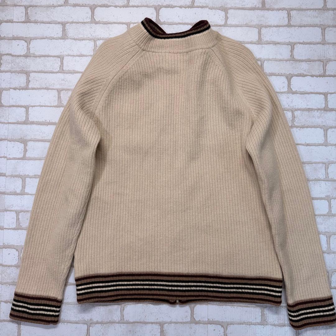 コメ欄❗️☆BURBERRY ベルベット＆羊毛ニット切替デザインブルゾン中綿キルト
