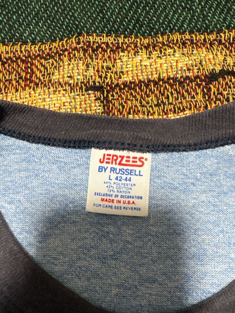 USA製　JERZEES リンガーt Tシャツ　古着　蚤の市　80s 90s