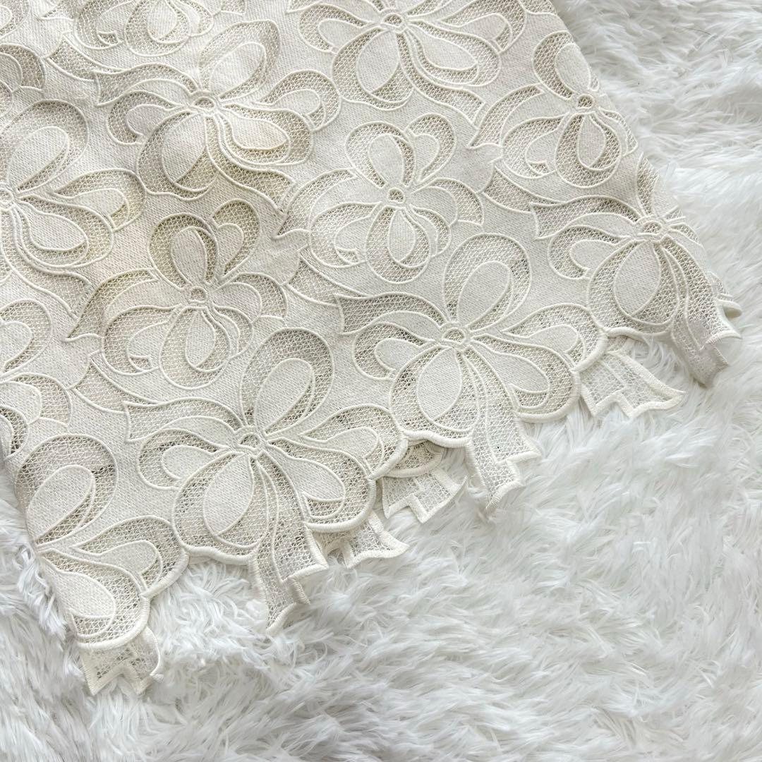 ✨最終値下げ✨美品✨CELFORD　リボンレースタイトスカート　ホワイト　M