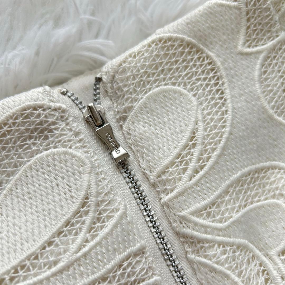 ✨最終値下げ✨美品✨CELFORD　リボンレースタイトスカート　ホワイト　M