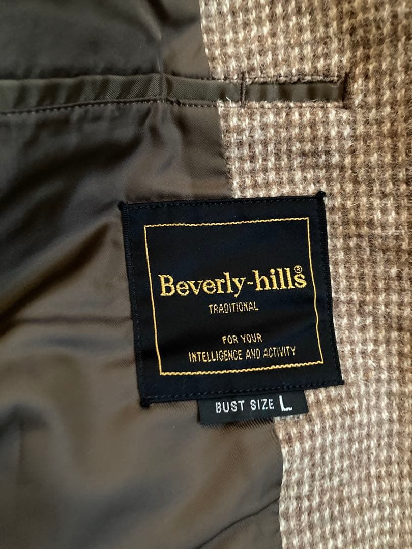 Beverly-hills vintage ツイードノーフォークジャケット L
