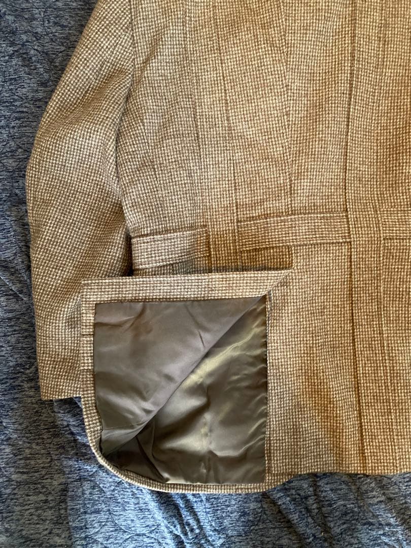 Beverly-hills vintage ツイードノーフォークジャケット L