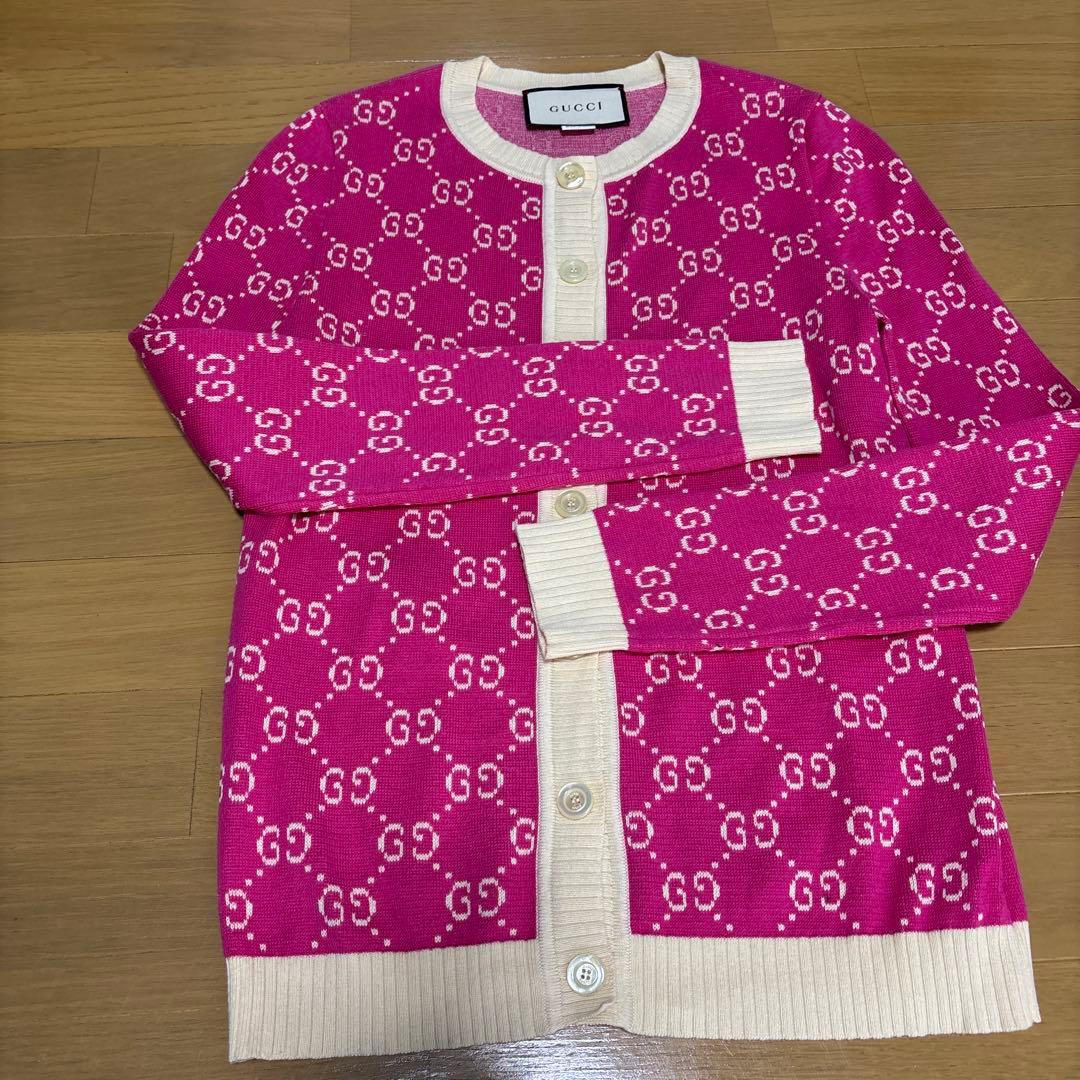 GUCCI グッチ GG ピンク ロゴ カーディガン トップス ニット
