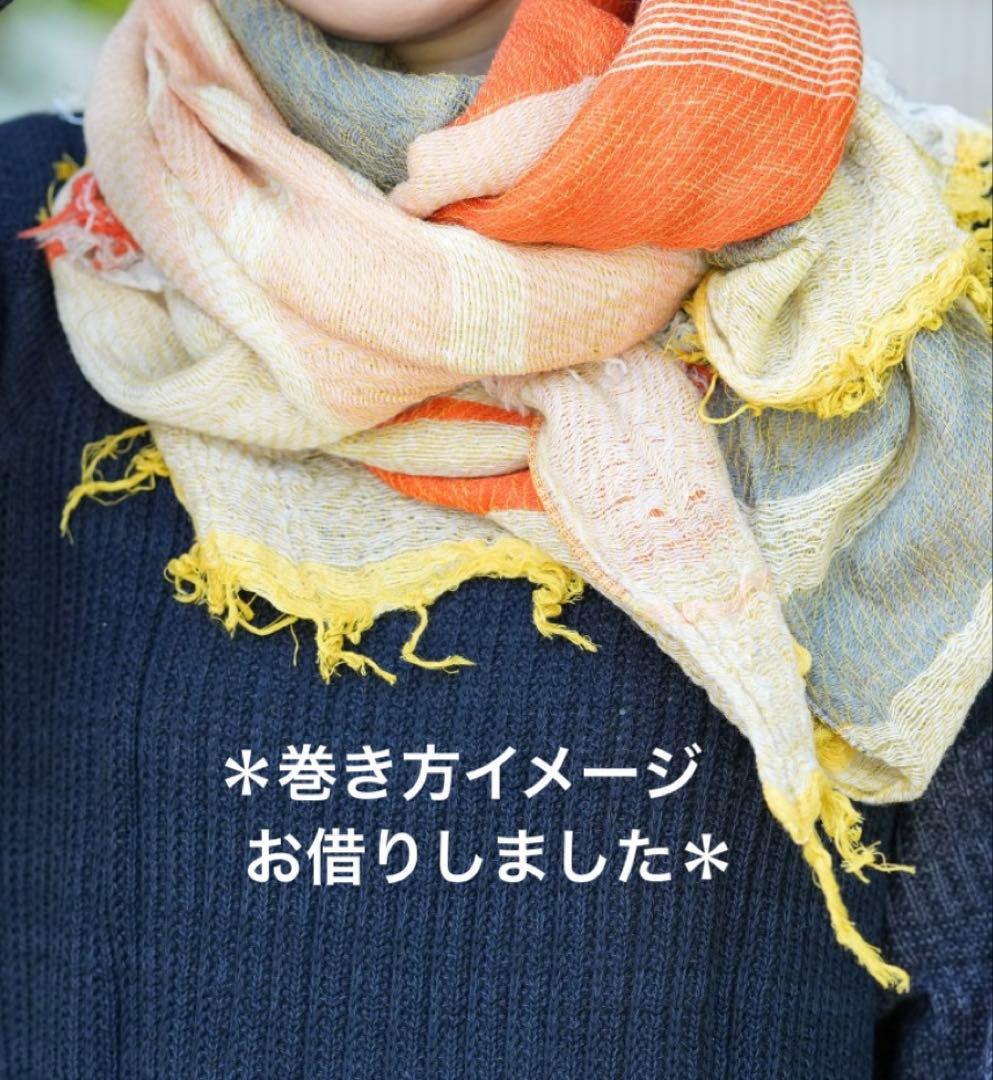 ꕤ美品ꕤタマキニイメ　ルーツショール　wool middle ピンクmix系