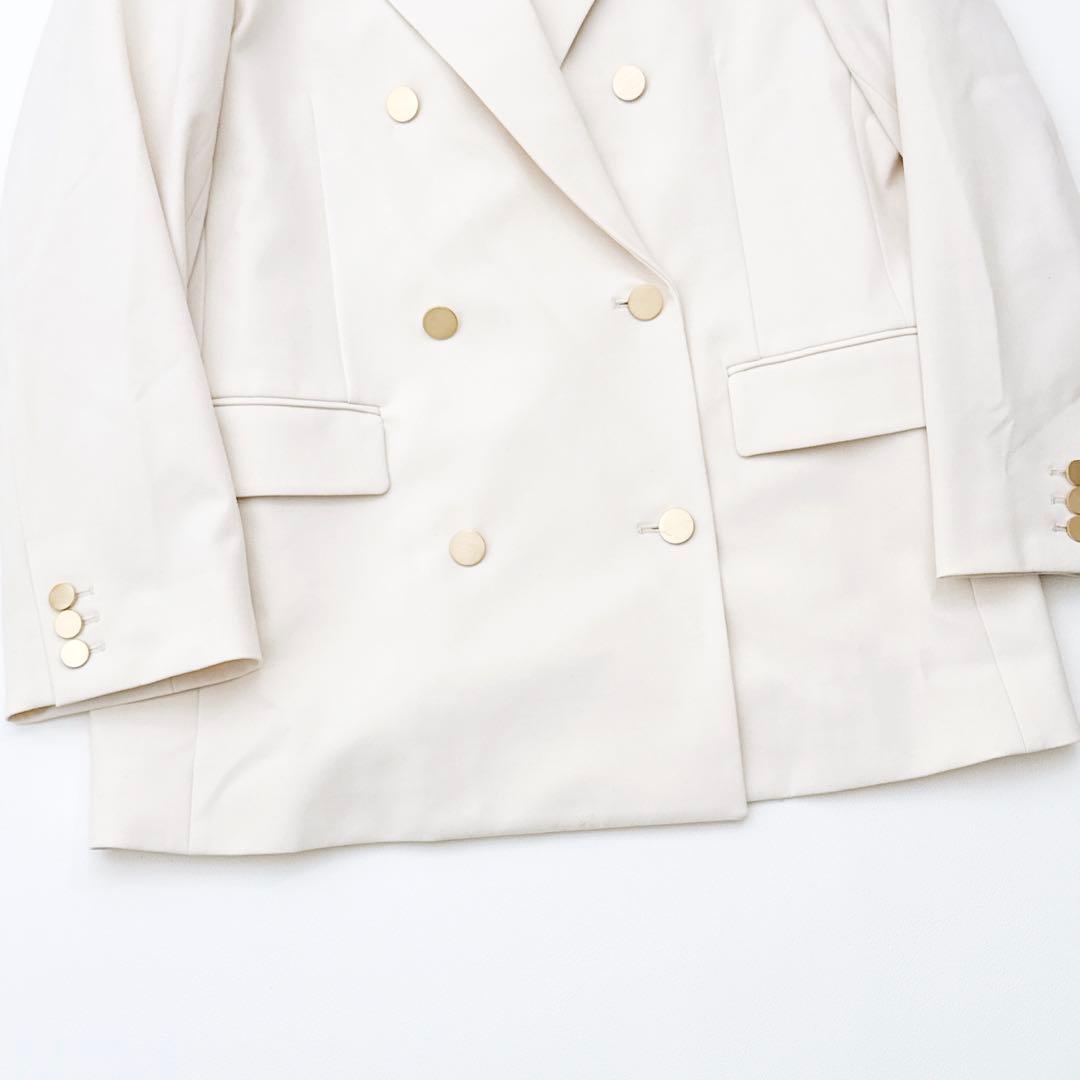 25SS✨MilaOwen金釦ダブルブレストロングブレザー アイボリー