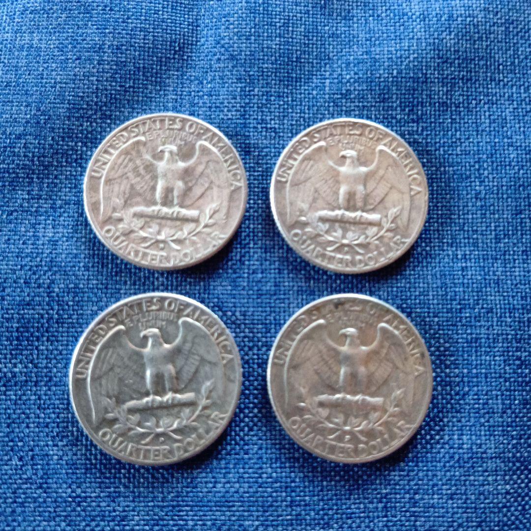 1964年 アメリカ合衆国 銀貨 4枚セット