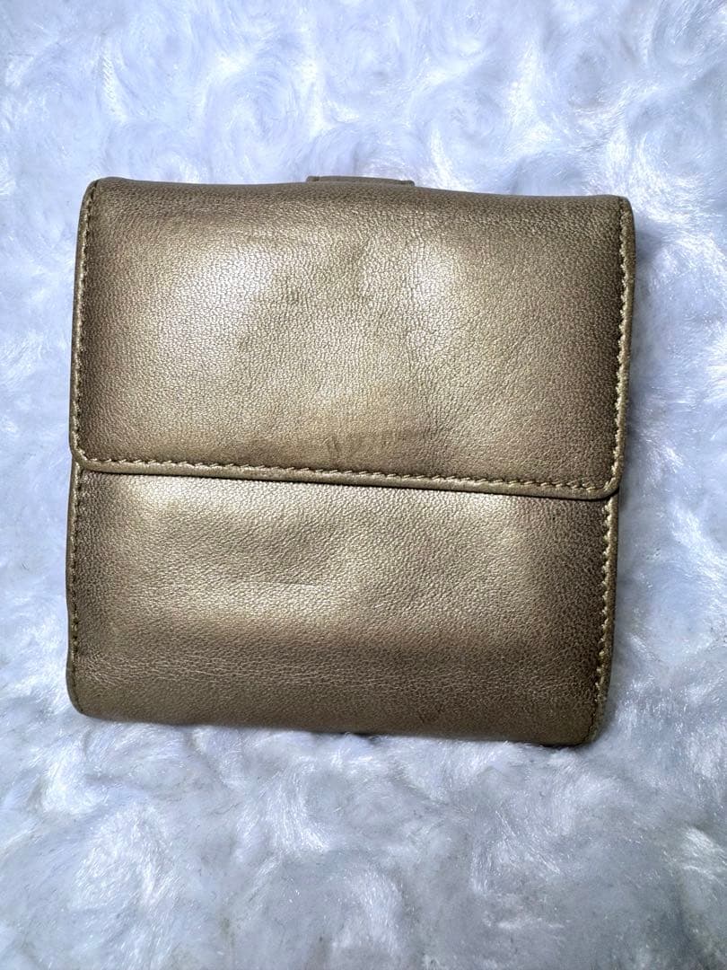 LOEWE ロエベ 二つ折り ゴールド ナッパレザー アナグラム　財布