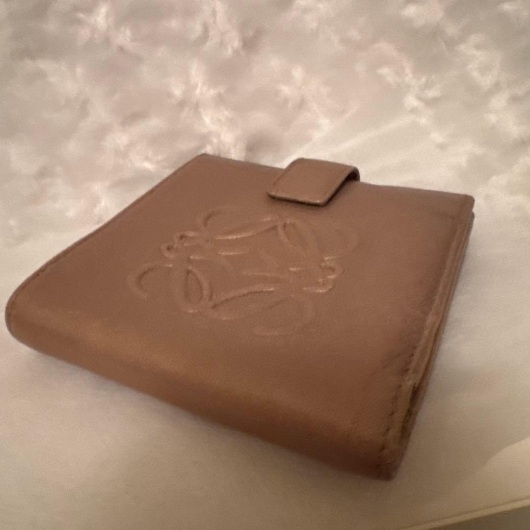 LOEWE ロエベ 二つ折り ゴールド ナッパレザー アナグラム　財布
