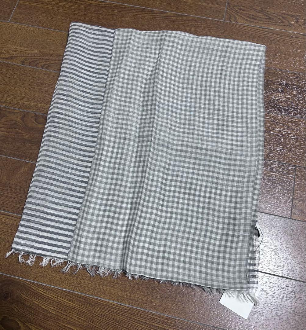 Plantation ストール マフラー チェックボーダーストール レディース