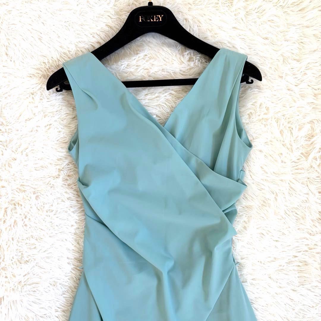 美品✨️フォクシーニューヨーク バルーンワンピース ロング カシュクール グリーン