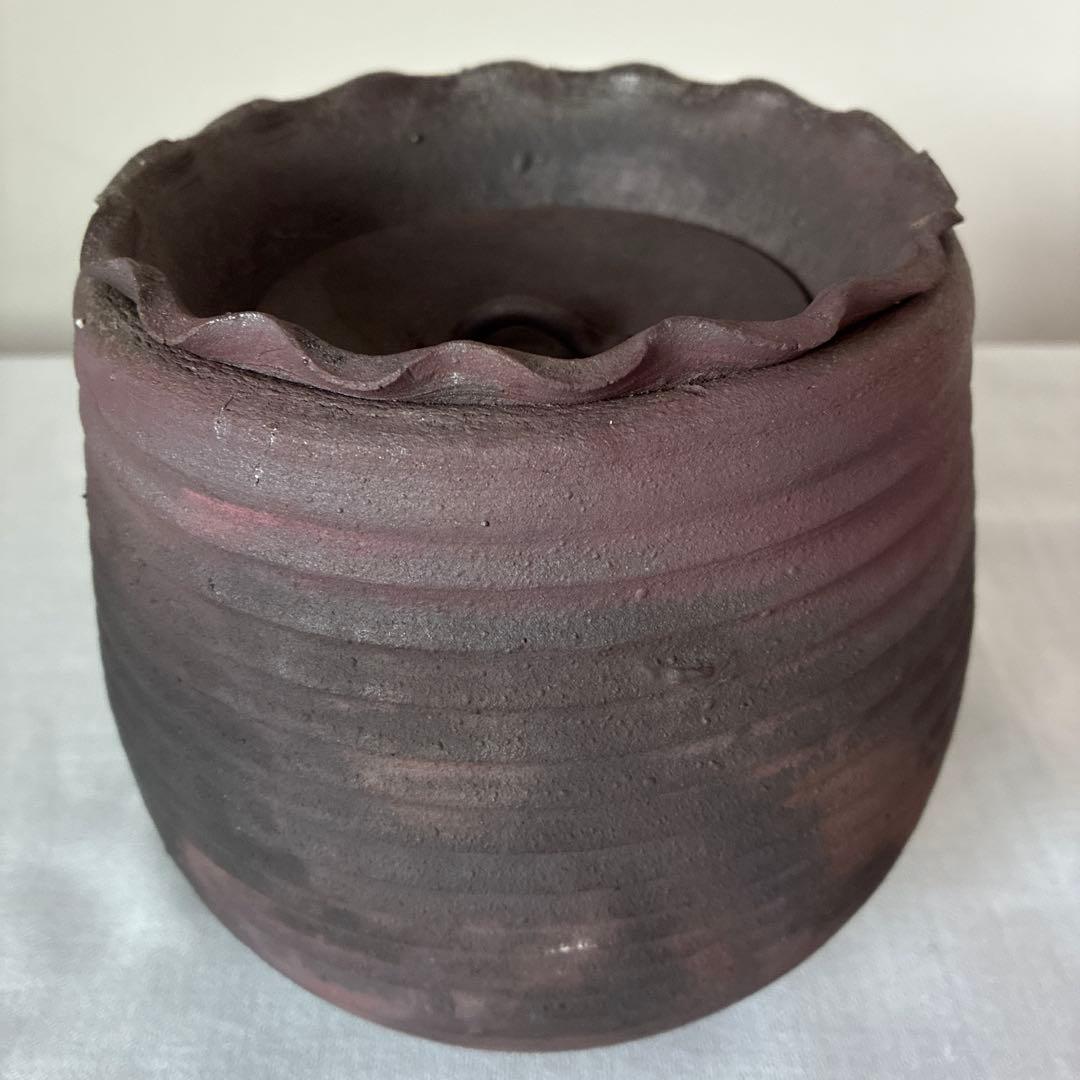 焼締水指 茶道具 茶道 手造り 焼物 陶器 陶芸 七飯窯 伊藤英実(英秋)造