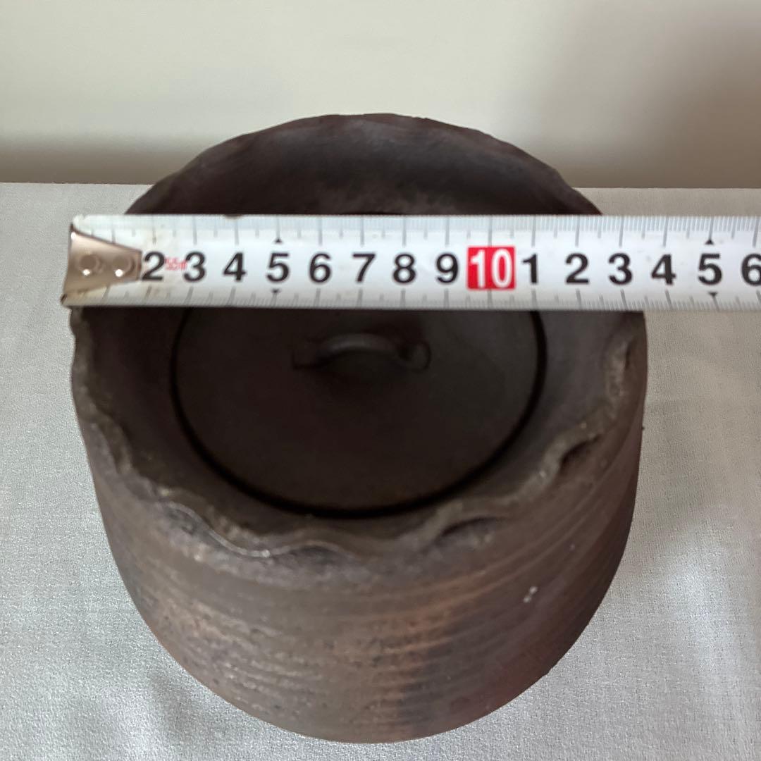 焼締水指 茶道具 茶道 手造り 焼物 陶器 陶芸 七飯窯 伊藤英実(英秋)造