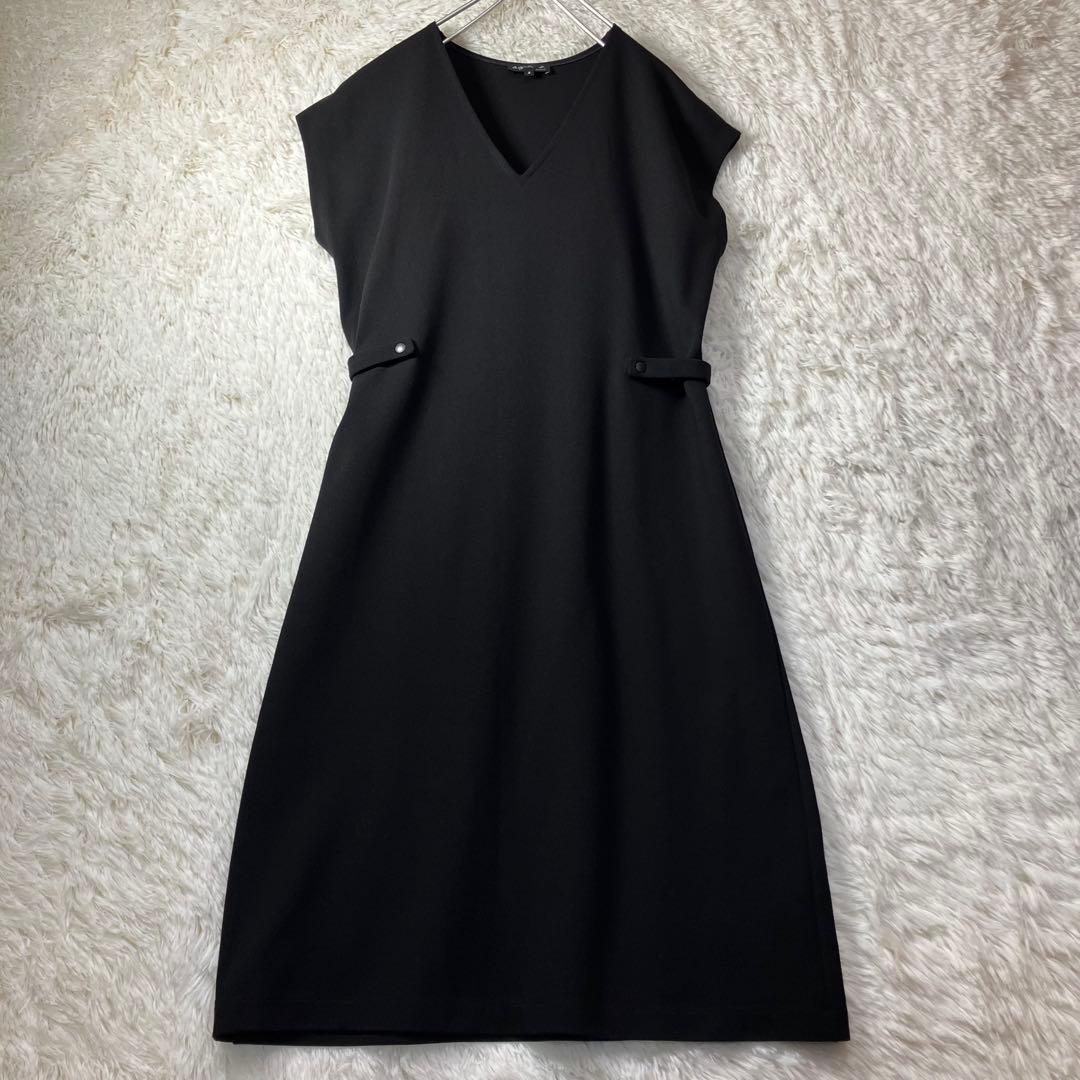 美品 アニエスベー Vネックワンピース ノースリーブ JX63 ROBE 黒 L