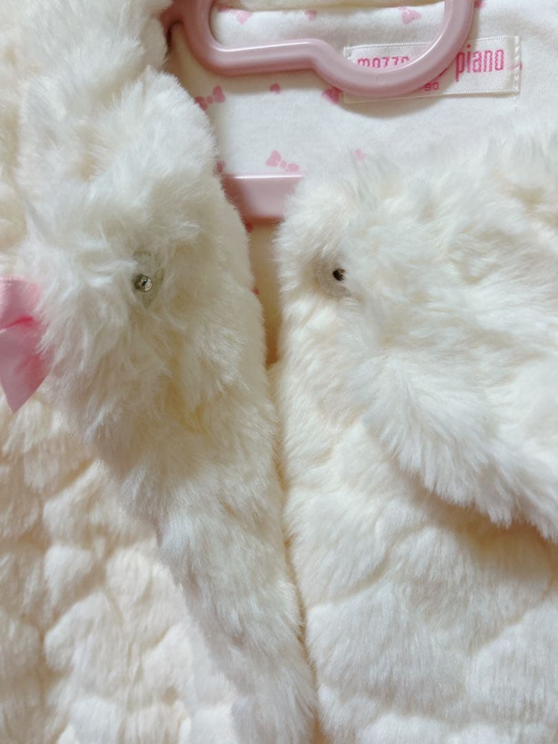 ペ*ん様 ♡新品（タグ無し）メゾピアノハートキルトファージャケット（アイボリー・