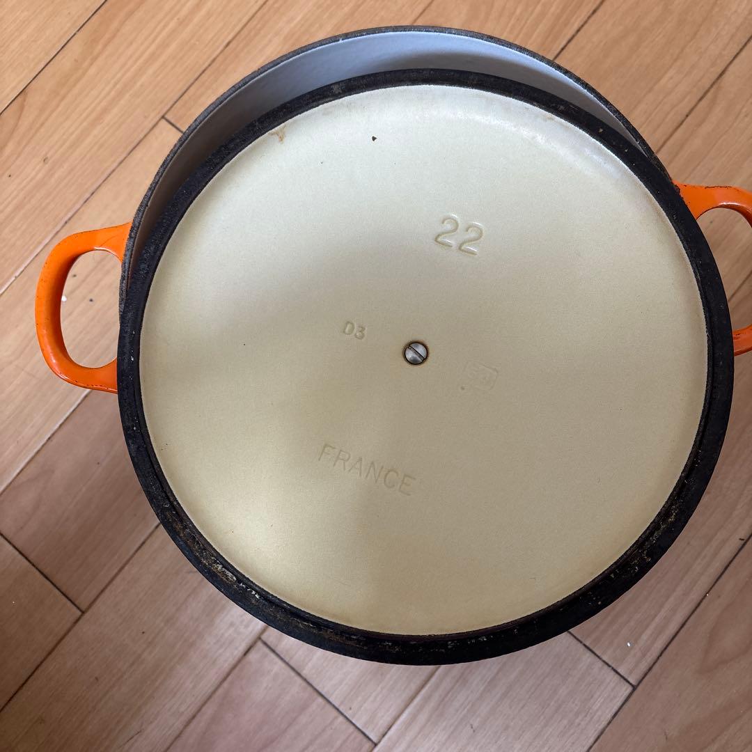 LE CREUSET ルクルーゼ ココットロンド 22cmオレンジ 両手鍋 鍋