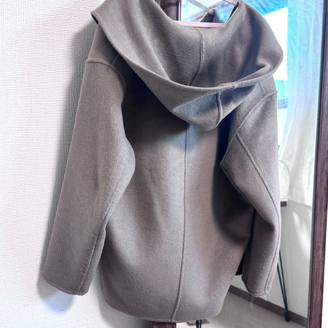 【美品】ウールブレンドリバーフーディーコート