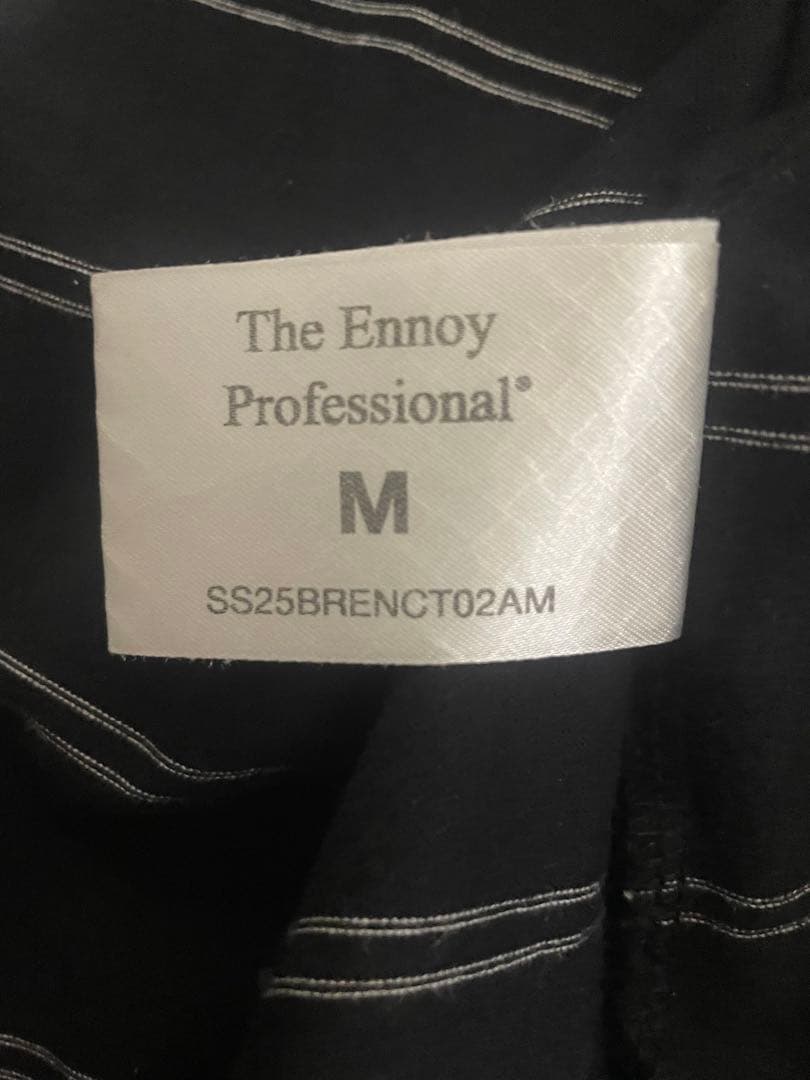 The Ennoy Professional ストライプ Tシャツ　ブラック　M