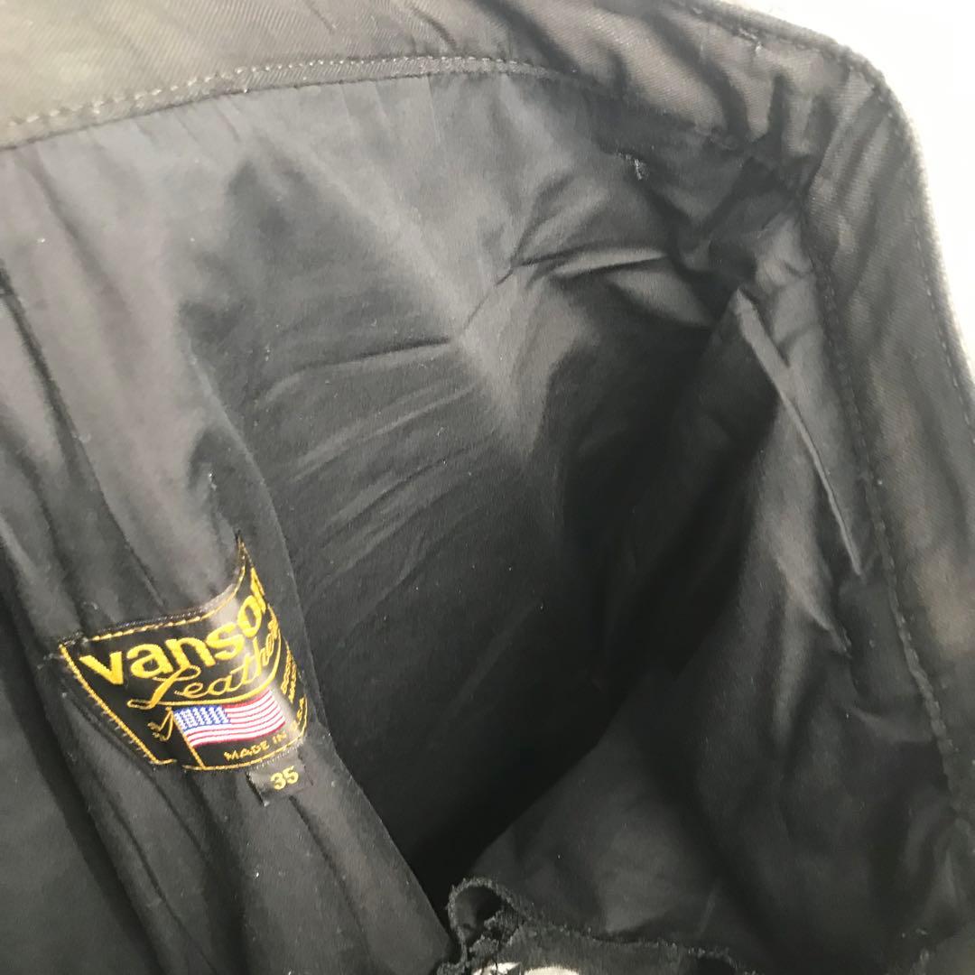 VANSON レザーパンツ　35　ブラック